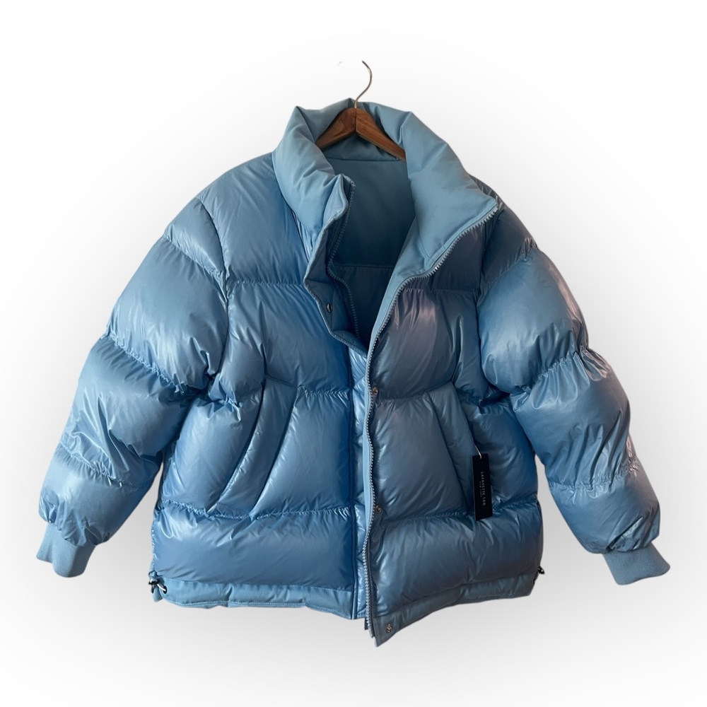 Lafayette 148 New York Light Blue Puffer Jacket Reversible!